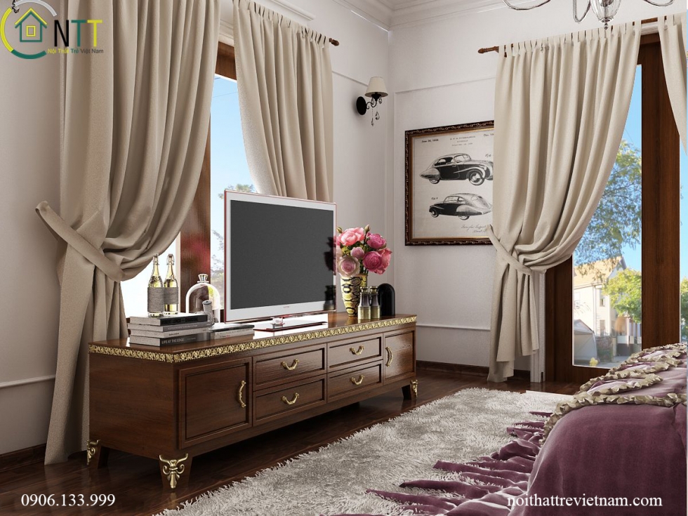 Phòng ngủ với không gian rộng mở với thiên nhiên